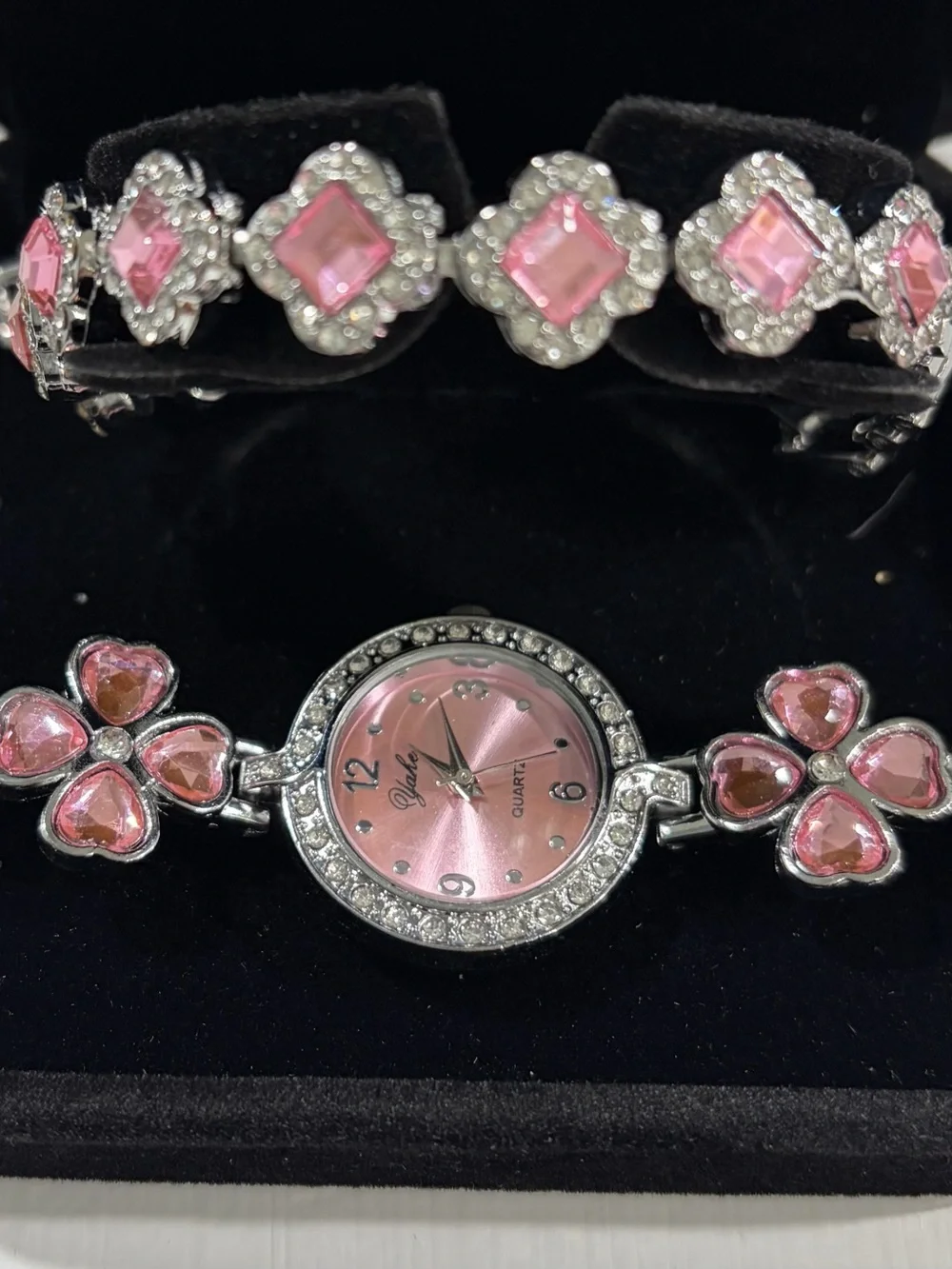 Pink Crystal Accent Women's Bracelet Watch -